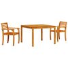 vidaXL Garden Dining Set 3 pcs Brown Solid Acacia Wood