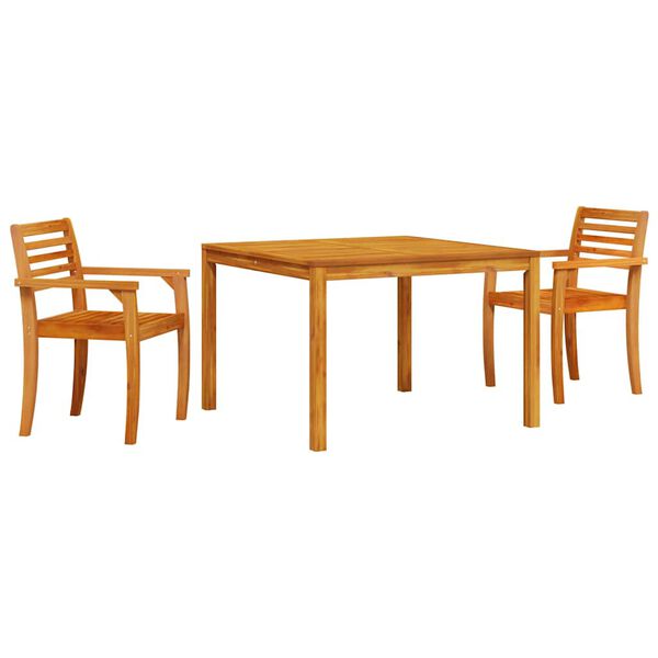 vidaXL Garden Dining Set 3 pcs Brown Solid Acacia Wood