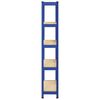 vidaXL 5-Layer Storage Shelf Blue Steel&Engineered Wood