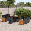 vidaXL Garden Sofa Set with Cushion 11 pcs Black Poly Rattan