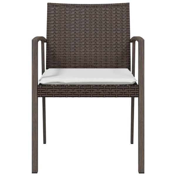vidaXL Garden Chairs with Cushions 6 pcs Brown 56.5x57x83 cm Poly Rattan