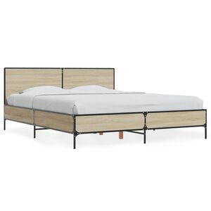 vidaXL Bed Frame without Mattress Sonoma Oak 150x200 cm King Size