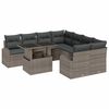 vidaXL Garden Sofa Set 9 pcs Grey Poly Rattan