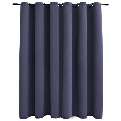 vidaXL Blackout Curtain with Metal Rings Anthracite 290x245 cm