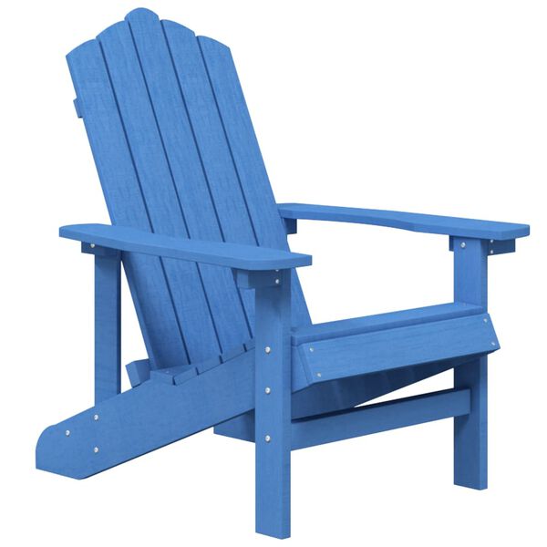 vidaXL Garden Adirondack Chairs with Table HDPE Aqua Blue