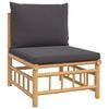 vidaXL 3 Piece Garden Lounge Set with Dark Grey Cushions Bamboo