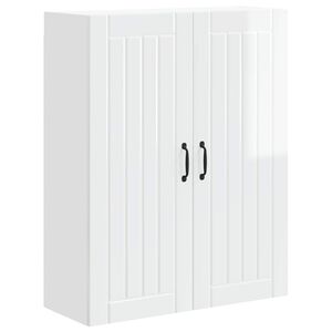 vidaXL Wall Cabinet LUCCA High Gloss White 80 x 31 x 100 cm