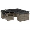 vidaXL 9 Piece Garden Sofa Set with Cushions Grey Poly Rattan