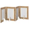 vidaXL Foldable Dog Gate with Stands 4 pcs Artisan Oak 241 cm