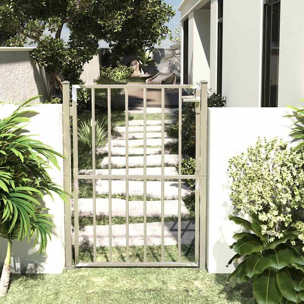 vidaXL Garden Gate 100x145 cm Stainless Steel