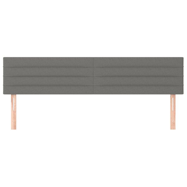 vidaXL Headboards Dark Grey 200x5x78/88 cm Fabric