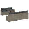 vidaXL Garden Sofa Set with Storage 8 pcs Grey Poly rattan