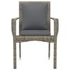 vidaXL Garden Chairs with Cushions 2 pcs Poly Rattan Grey