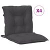vidaXL Lowback Chair Cushions 4 pcs Melange Anthracite 100x50x7 cm Fabric