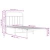 vidaXL Metal Bed Frame without Mattress with Headboard White 90x190cm