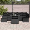 vidaXL Garden Sofa Set with Cushion 8 pcs Black Poly rattan