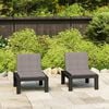 vidaXL Garden Lounge Chairs with Cushions 2 pcs Plastic Grey