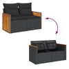 vidaXL 12 Piece Garden Sofa Set with Cushions Black Poly Rattan