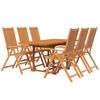 vidaXL 7 Piece Garden Dining Set Solid Wood Acacia 120-170 cm