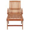 vidaXL Sun Lounger with Cream Cushion Solid Teak Wood