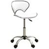 vidaXL Salon Spa Stool | White | Faux Leather | Adjustable | Swivel