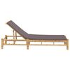 vidaXL Sun Lounger with Cushions 55x199x30 cm Bamboo