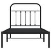 vidaXL Metal Bed Frame without Mattress with Headboard Black 90x190cm