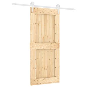 vidaXL Sliding Door Natural and White 90 x 210 cm Solid Pine Wood