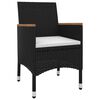 vidaXL 3 Piece Garden Dining Set with Cushions Poly Rattan and Glass