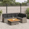 vidaXL 5 Piece Garden Lounge Set with Cushions Grey Poly Rattan