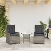 vidaXL Reclining Garden Chairs 2 pcs Grey Poly Rattan