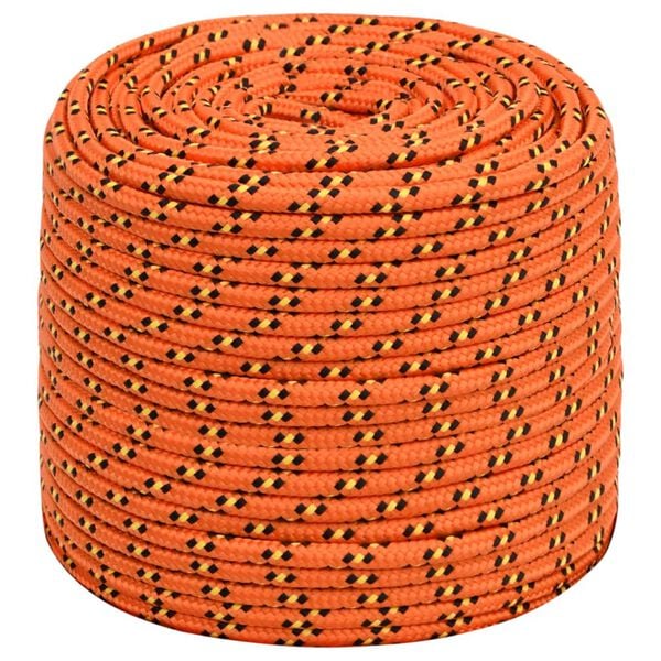 vidaXL Boat Rope Orange 10 mm 100 m Polypropylene
