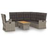 vidaXL 3 Piece Garden Lounge Set with Cushions Grey Poly Rattan