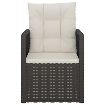 vidaXL Garden Armchair with Cushions Black Poly Rattan