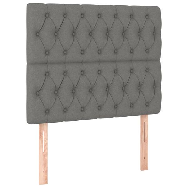 vidaXL LED Headboard Dark Grey 100 cm Fabric