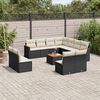 vidaXL 12 Piece Garden Sofa Set with Cushions Black Poly Rattan