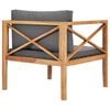 vidaXL Garden Chair with Grey Cushions Solid Wood Teak
