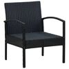 vidaXL Garden Chair with Cushion Poly Rattan Black