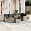 vidaXL 7 Piece Garden Sofa Set with Cushions Grey Poly Rattan