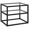 vidaXL Console Table | Clear, Black | Tempered Glass, Powder-Coated Steel