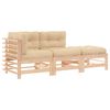 vidaXL 3 Piece Garden Lounge Set with Cushions Solid Wood