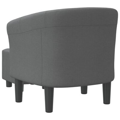 vidaXL Tub Chair with Footstool Dark Grey Fabric