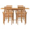 vidaXL Garden Dining Set 5 pcs Brown Solid Teak Wood