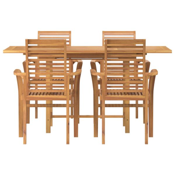 vidaXL Garden Dining Set 5 pcs Brown Solid Teak Wood