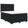 vidaXL Box Spring Bed with Mattress Black Queen Velvet
