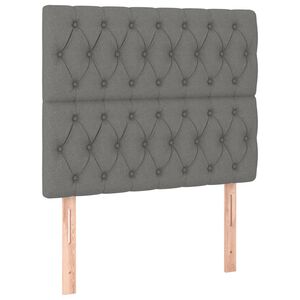 vidaXL Headboard Dark Grey 100x7x118/128 cm Fabric