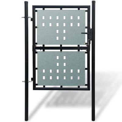 vidaXL Black Single Door Fence Gate 100 x 250 cm