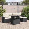 vidaXL 6 Piece Garden Sofa Set with Cushions Black Poly Rattan