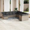 vidaXL 11 Piece Garden Sofa Set with Cushions Grey Poly Rattan