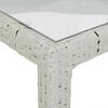 vidaXL Garden Table 90x90x75 cm Tempered Glass and Poly Rattan White